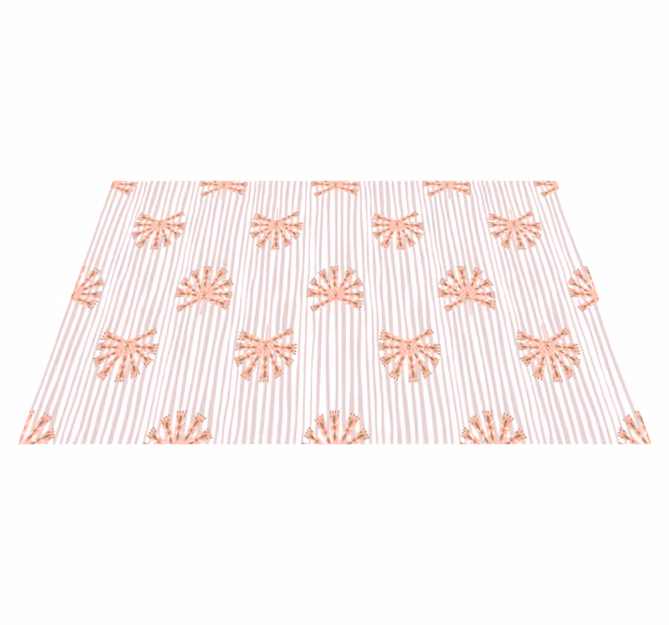 Alfombra vinílica flores geométricas rosa pastel - TenVinilo