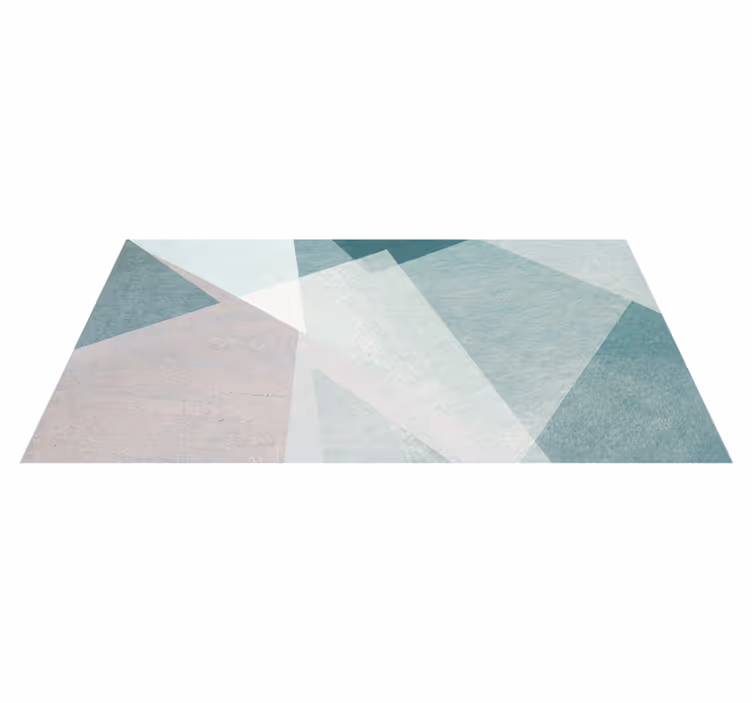 Alfombra vinílica geométrica en tonos teal pastel - TenVinilo