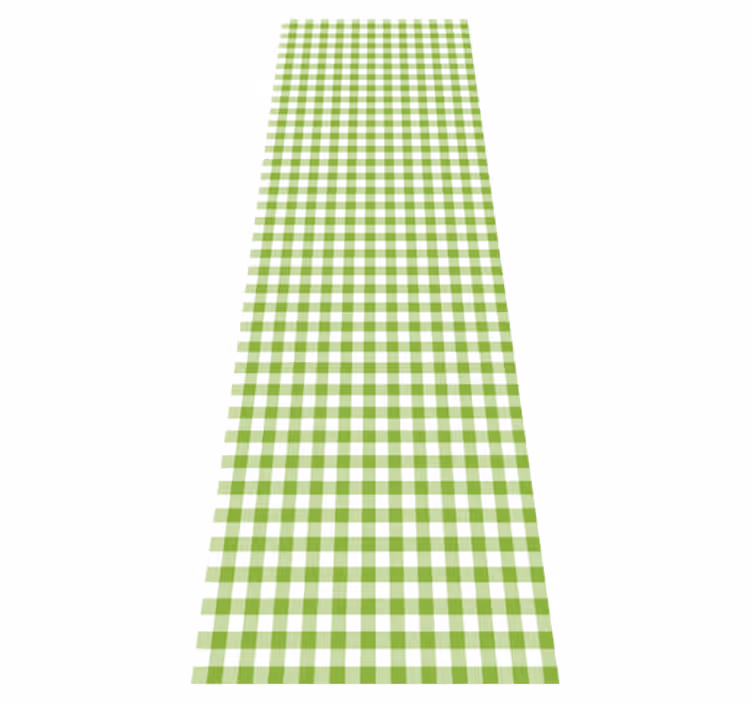 Alfombra vinílica cocina diseño de cuadros verdes - TenVinilo