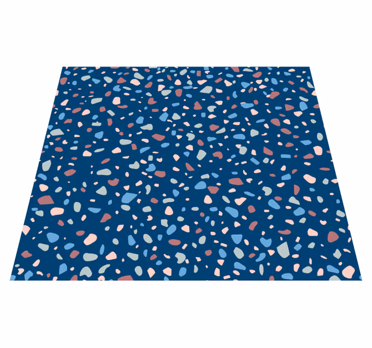 Alfombra vinílica cocina terrazo azul oscuro - TenVinilo