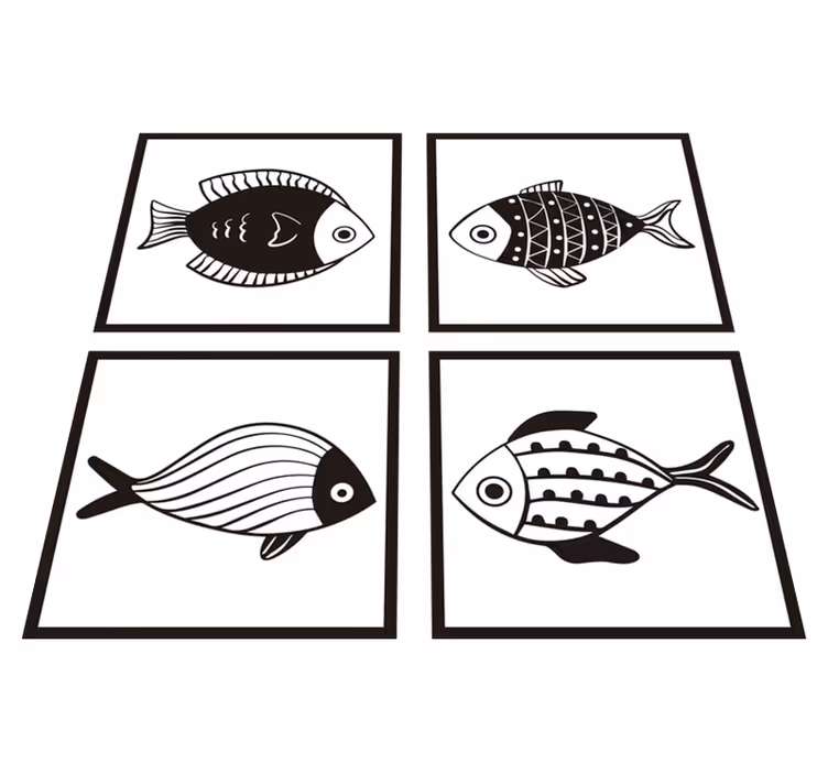 Alfombra vinílica baño con diseño de peces hermosos - TenVinilo