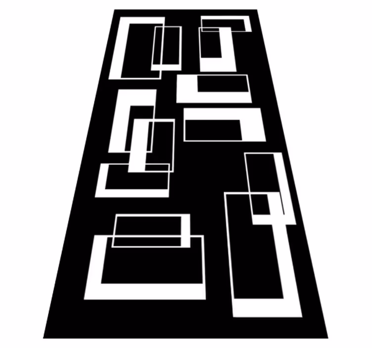 Alfombra vinílica baño rectángulos minimalistas - TenVinilo