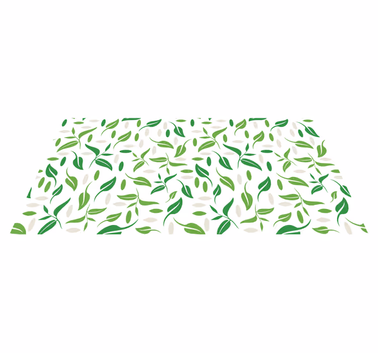 Alfombra vinílica flores patrón hojas verdes pequeñas - TenVinilo