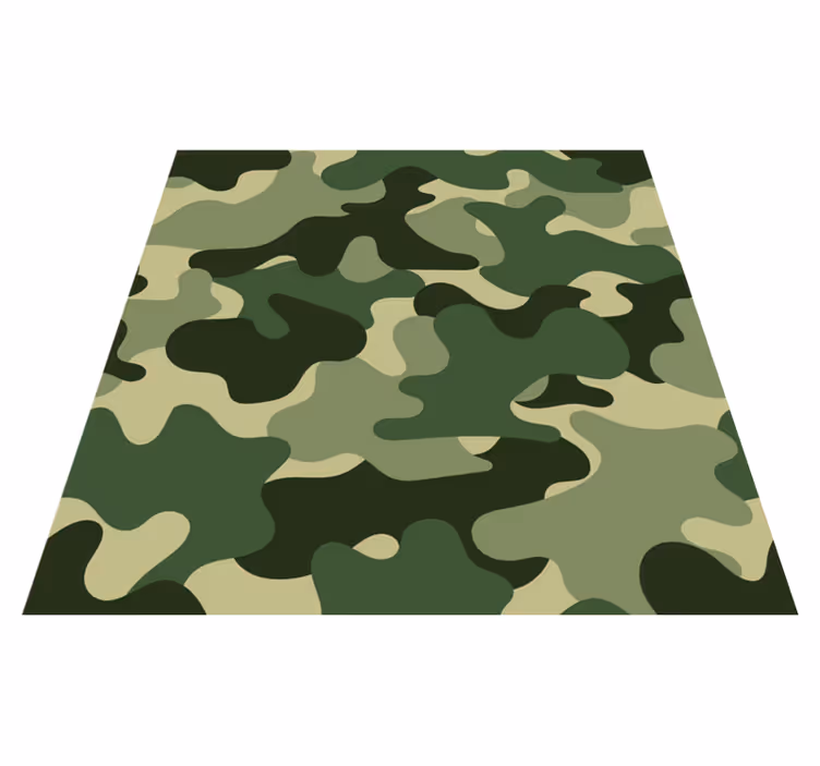 Alfombra vinílica flores estampado camuflaje - TenVinilo