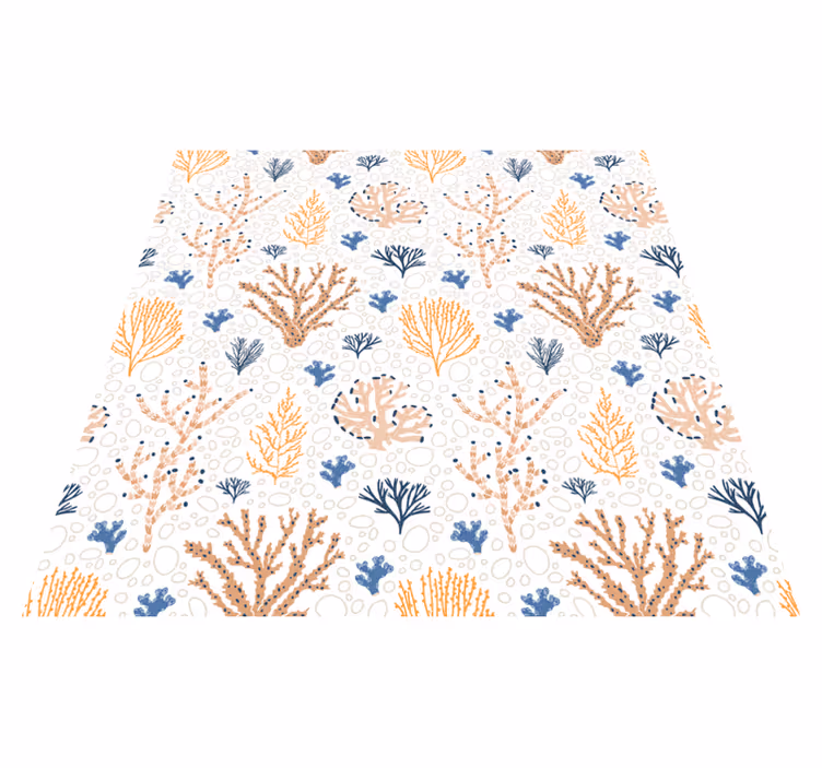 Alfombra vinílica flores diseño coral elegante - TenVinilo