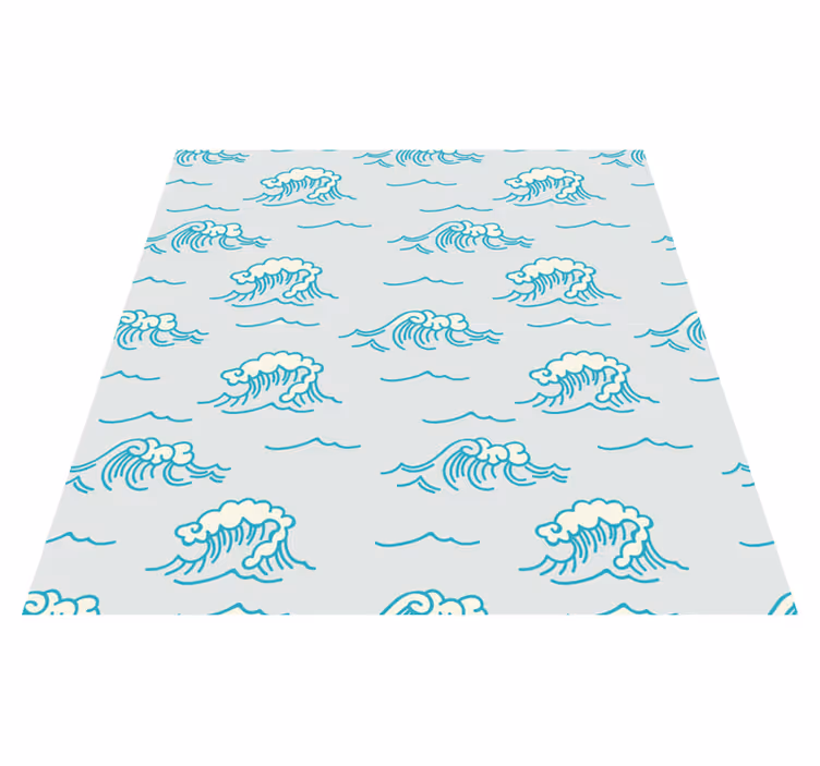 Alfombra vinílica flores diseño de olas - TenVinilo