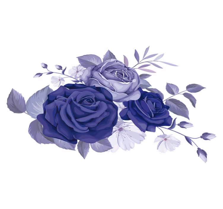 Alfombra vinílica flores rosas púrpuras elegantes - TenVinilo