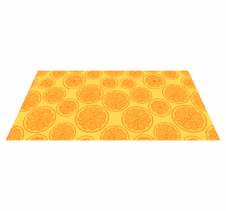 Alfombra vinílica flores diseño de rodajas cítricas - TenVinilo