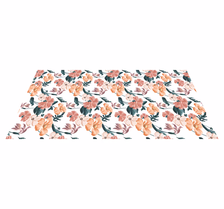 Alfombra vinílica dormitorio motivo de flores en bloom - TenVinilo