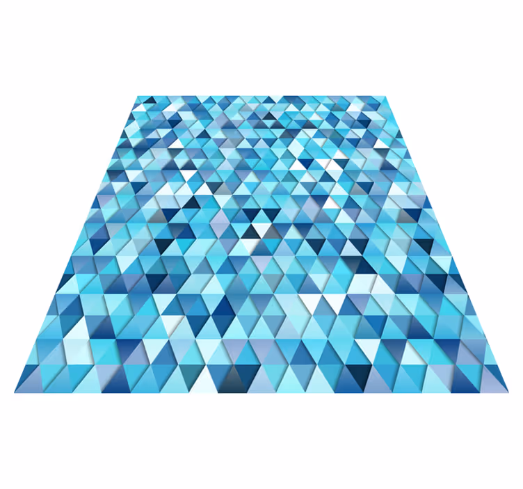 Alfombra vinílica geométrica azul abstracta - TenVinilo