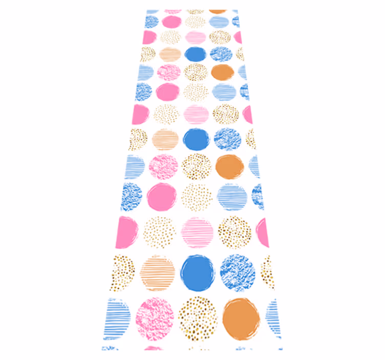 Alfombra vinílica geométrica patrón de puntos de colores - TenVinilo