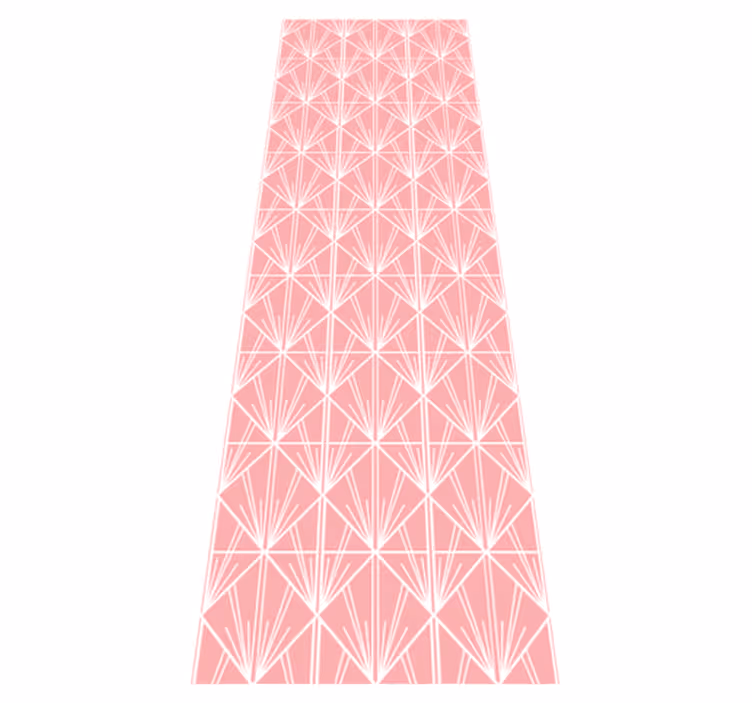 Alfombra vinílica geométrica arte moderno rosa y blanco - TenVinilo