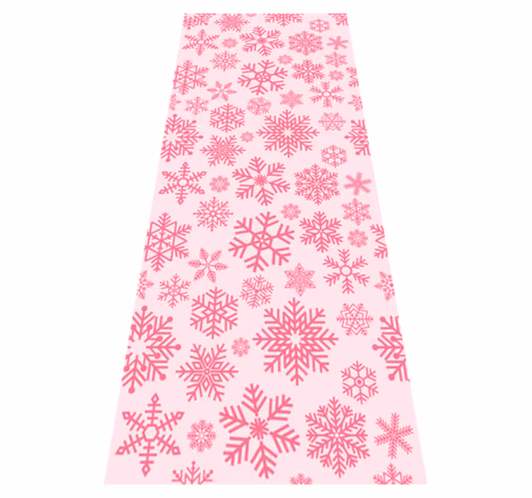 Alfombra vinílica navidad diseño copos rosa - TenVinilo