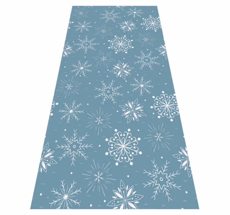Alfombra vinílica navidad copos de nieve azul y blanco - TenVinilo
