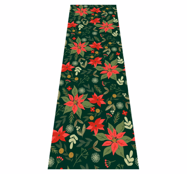 Alfombra vinílica navidad hojas decorativas - TenVinilo