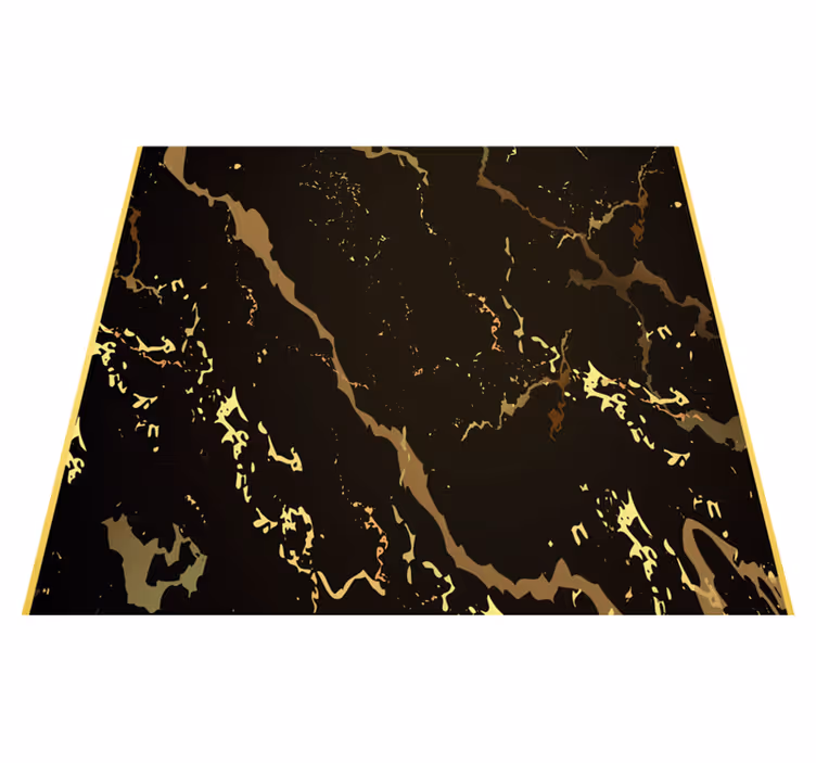 Alfombra vinílica dormitorio textura mármol negro oro - TenVinilo