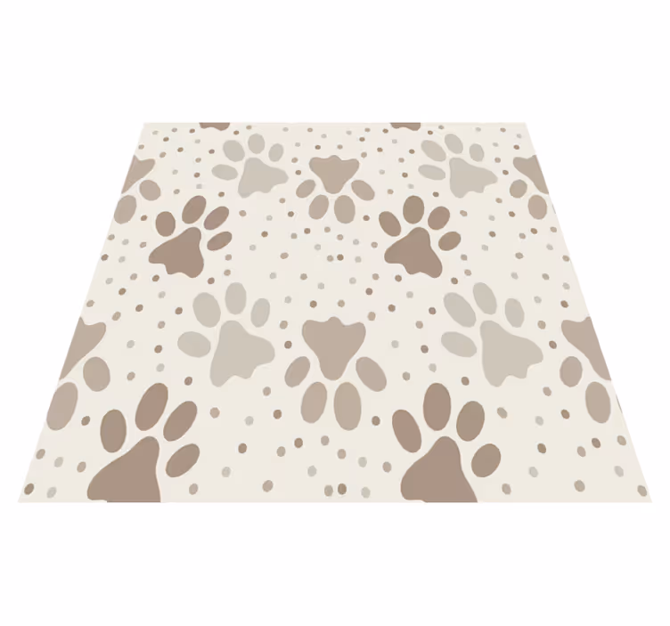 Alfombra vinílica dormitorio huella de perro - TenVinilo