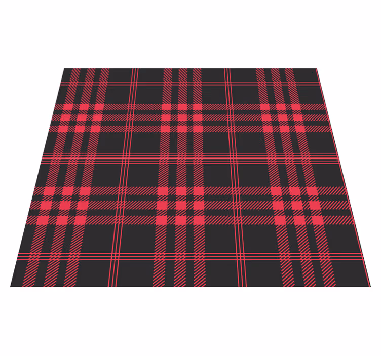 Alfombra vinílica dormitorio estampado de tartan navideño - TenVinilo