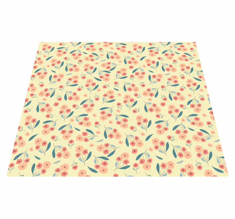 Alfombra vinílica dormitorio patrón de rosas - TenVinilo