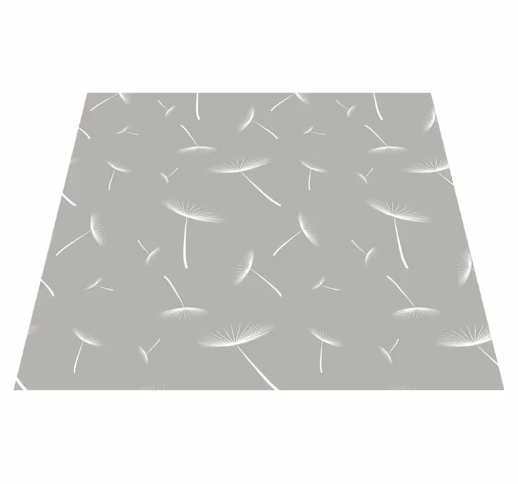 Alfombra vinílica dormitorio flores gris claro - TenVinilo