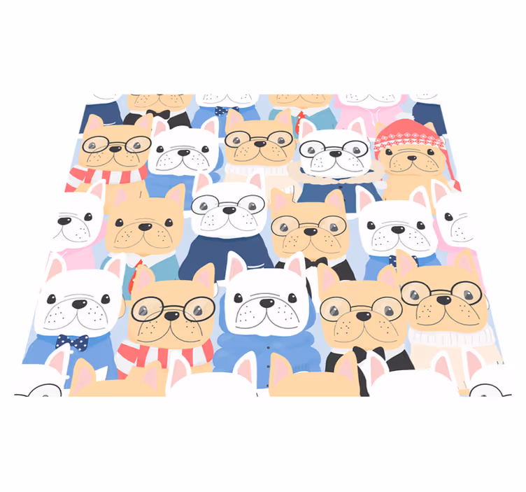 Alfombra vinílica dormitorio cachorros adorables - TenVinilo