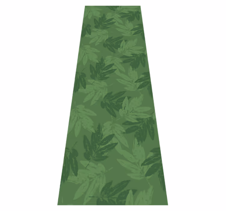 Alfombra vinílica dormitorio patrón simple de hojas verdes - TenVinilo