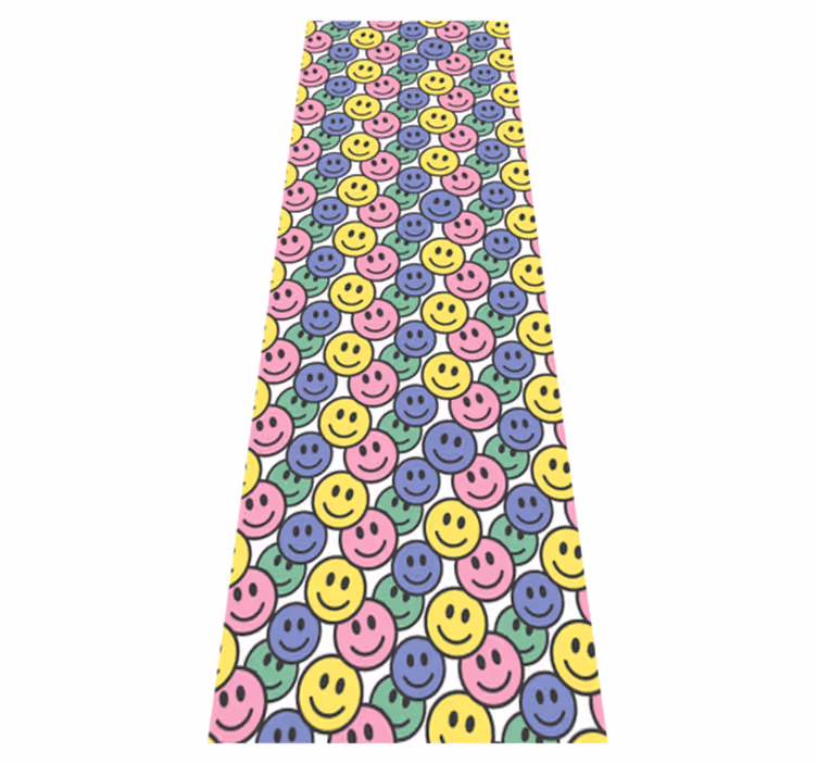 Alfombra vinílica dormitorio caras sonrientes pastel - TenVinilo