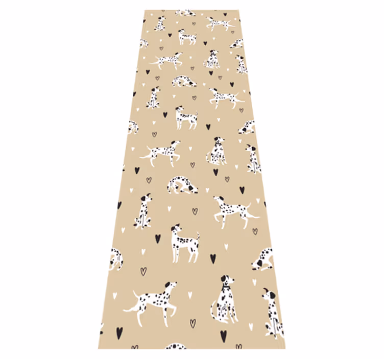 Alfombra vinílica dormitorio patrón de perros beige - TenVinilo