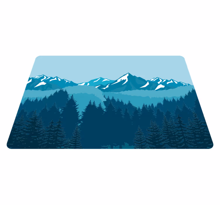 Alfombra vinílica naturaleza paisaje azul y verde - TenVinilo