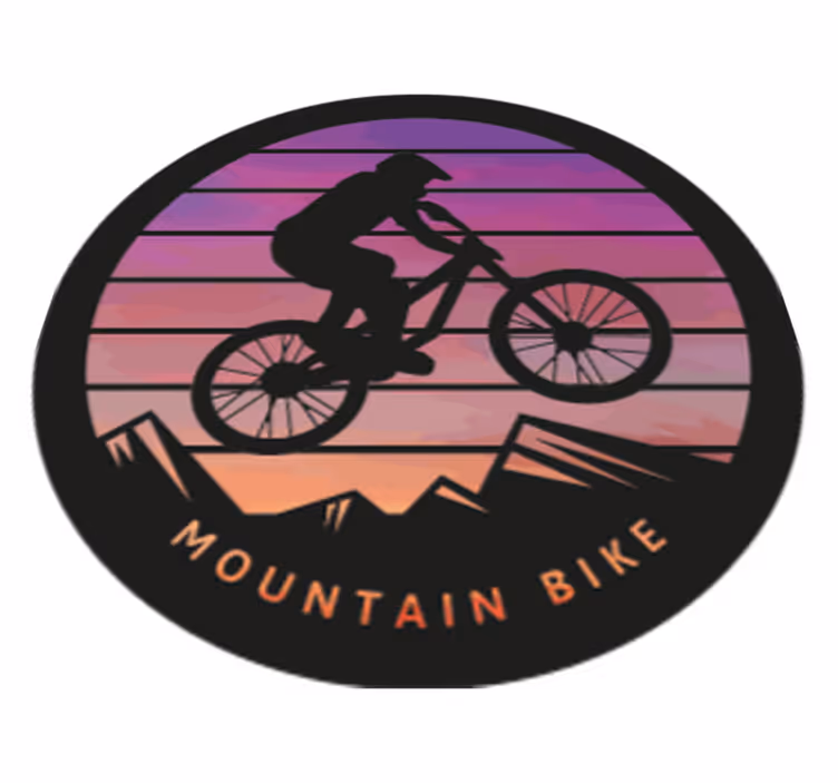 Alfombra vinílica naturaleza montañas ciclista montaña - TenVinilo