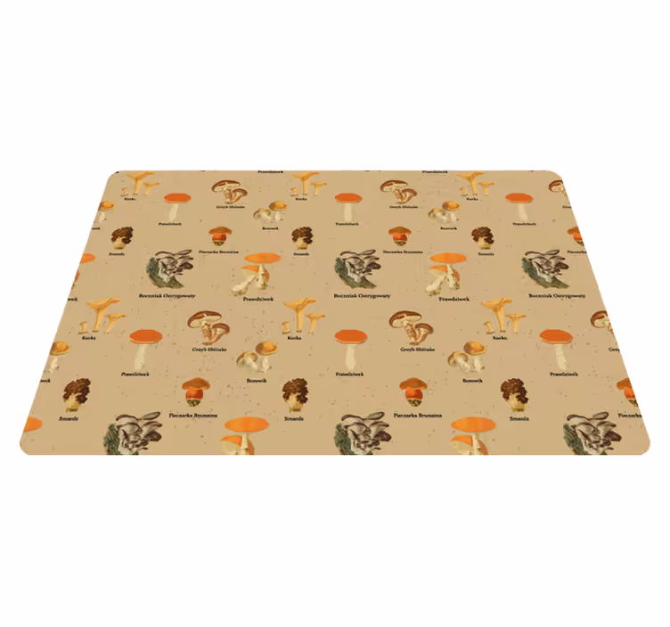 Alfombra vinílica naturaleza tipos de hongos vintage - TenVinilo