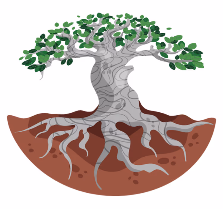 Alfombra vinílica naturaleza raíces de árbol estilizadas - TenVinilo