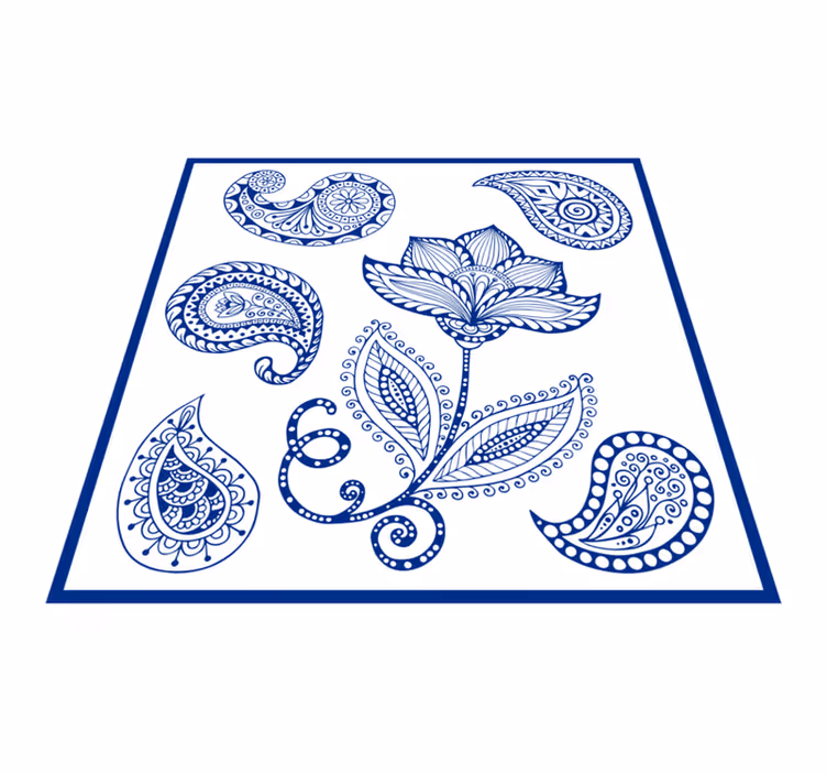 Alfombra vinílica naturaleza elemento paisley botánico - TenVinilo
