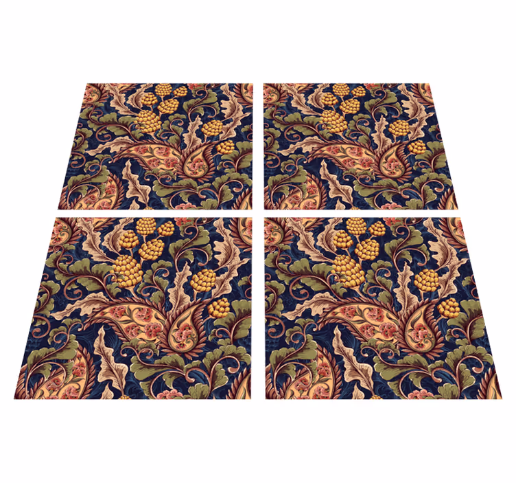 Alfombra vinílica naturaleza con motivo floral - TenVinilo