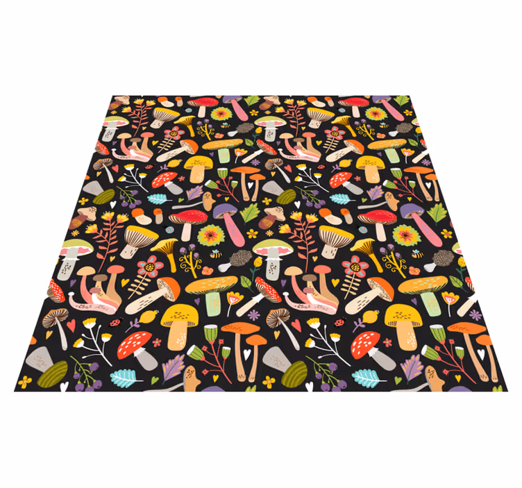 Alfombra vinílica flores patrón de setas otoñales - TenVinilo