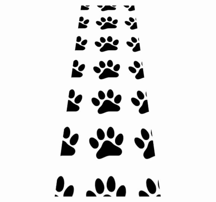Alfombra vinílica dormitorio huellas de perro blancas - TenVinilo