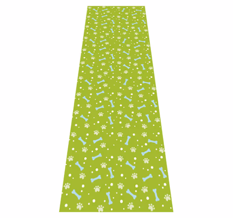 Alfombra vinílica dormitorio patas de perro azules y verdes - TenVinilo