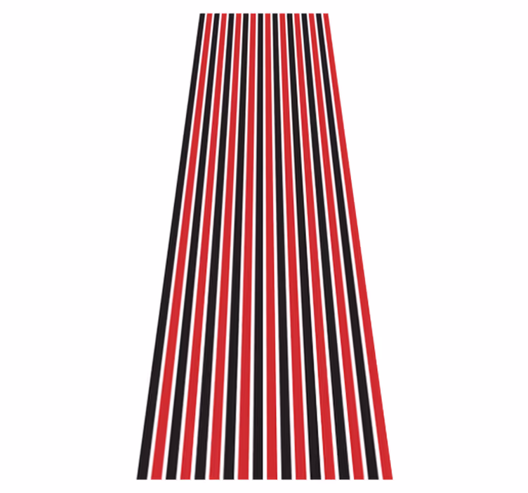 Alfombra vinílica dormitorio patrón vertical negro y rojo - TenVinilo