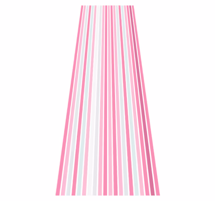 Alfombra vinílica dormitorio patrón vertical rosa y blanco - TenVinilo