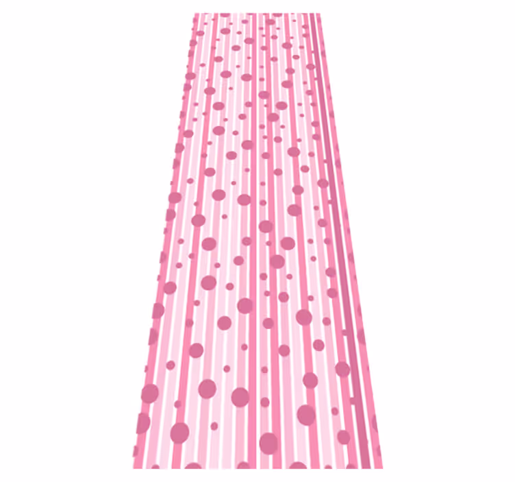 Alfombra vinílica dormitorio patrón vertical rosa y blanco - TenVinilo