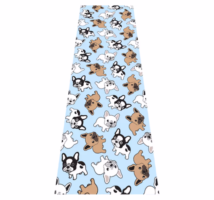 Alfombra vinílica dormitorio diseño bulldog francés - TenVinilo