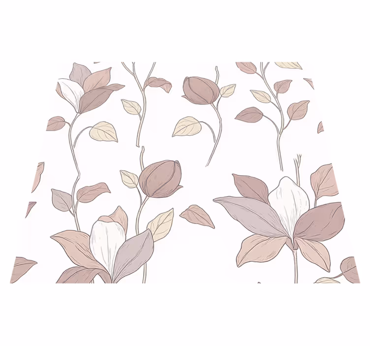 Alfombra vinílica dormitorio floral rosa - TenVinilo
