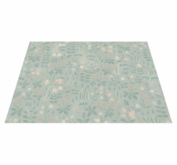 Alfombra vinílica dormitorio floral escandinavo - TenVinilo