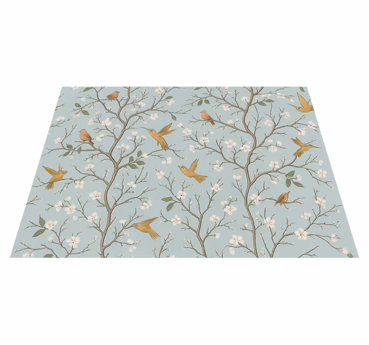 Alfombra vinílica dormitorio primavera elegante - TenVinilo