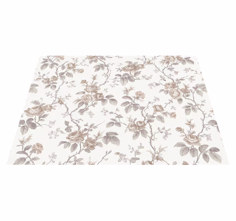 Alfombra vinílica dormitorio floral vintage francés - TenVinilo