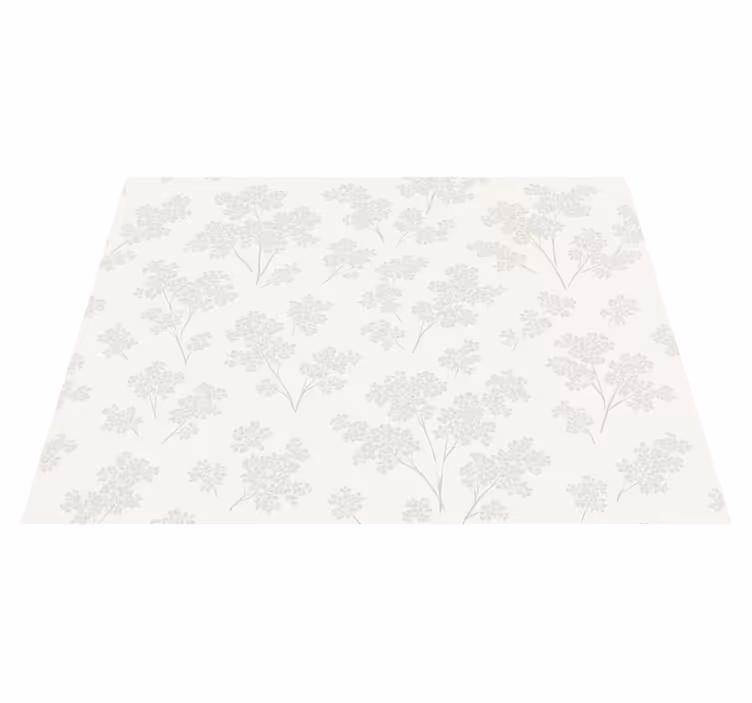 Alfombra vinílica dormitorio flores blancas simples - TenVinilo