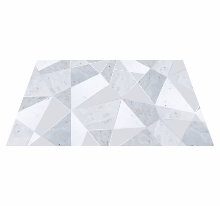 Alfombra vinílica geométrica mármol triangular gris - TenVinilo
