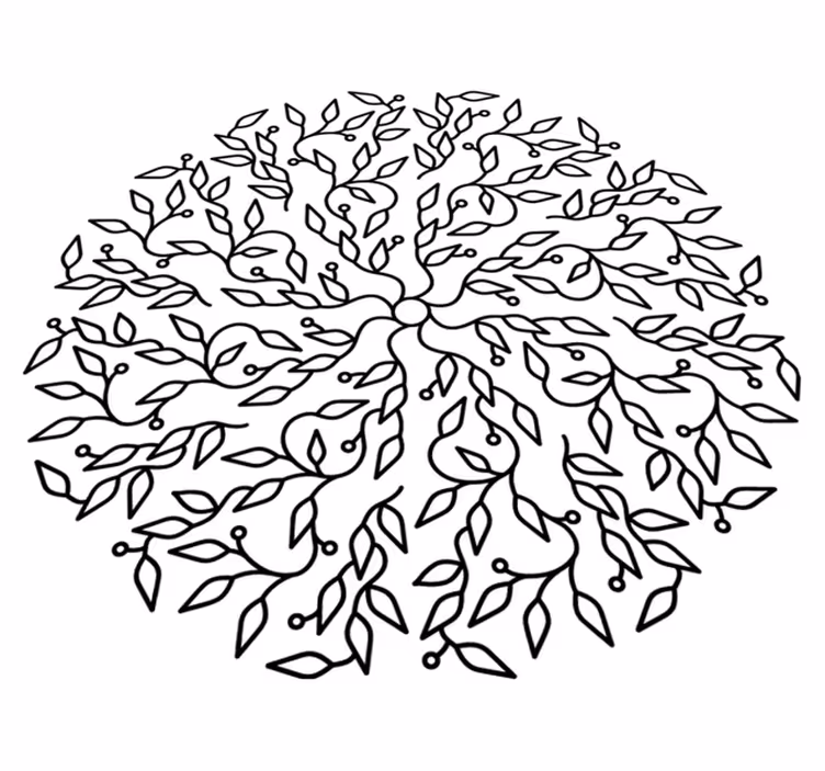 Alfombra vinílica geométrica Árbol de la vida abstracto - TenVinilo