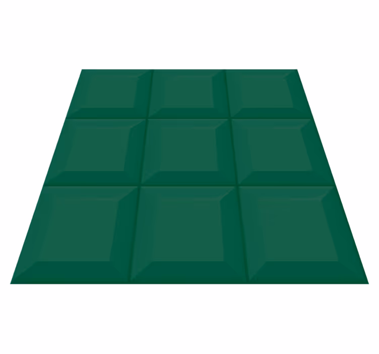 Alfombra vinílica geométrica azulejos 3d verdes - TenVinilo