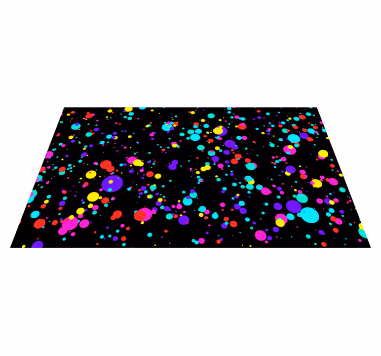 Alfombra vinílica geométrica patrón de burbujas coloridas - TenVinilo